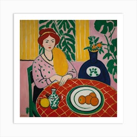 Woman At A Table Art Print