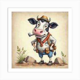 Cartoon Cow 13 Art Print