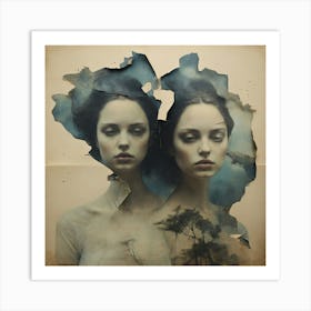 Two Women In The Forest Art Print