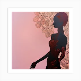 Floral Silhouette Art Print