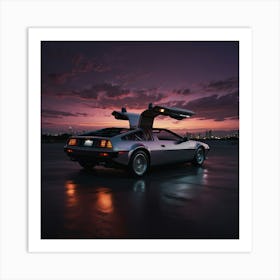 Back To The Future Delorean Art Print