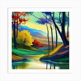 Autumn Landscape Painting 14 Art Print