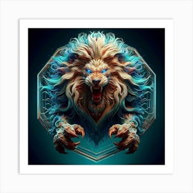 Ferocious Lion Art Print