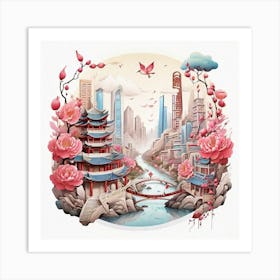 Chinese City 3 Art Print