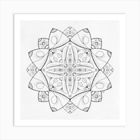 Black Mandala Motif Art Print