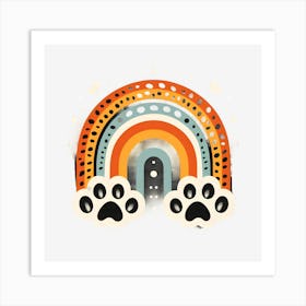 Rainbow Paw Print Art Print