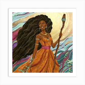 Girl With Long Hair Art Print