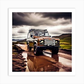 Land Rover Car Automobile Vehicle Automotive British Brand Logo Iconic Quality Reliable (1) Art Print