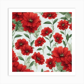 Red Flowers Art Print