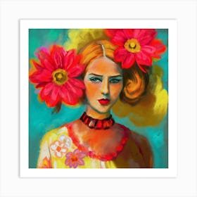 Flower Woman Art Print