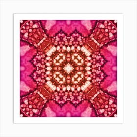 Pink Alcohol Ink Flower Pattern 8 Art Print