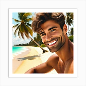 Man On The Beach Art Print