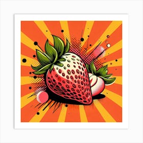 Strawberry - Pop Art Art Print