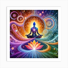 Abstract Meditation Artwork with Energy Patterns – Modern Mindfulness Design Art Print