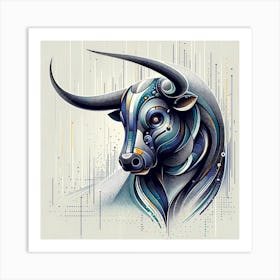 Bull Print Art Print