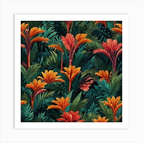 Seamless Tropical Pattern Art Print