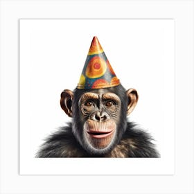 Birthday Chimp 4 Art Print