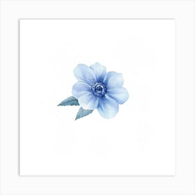 Watercolor Blue Floral 2 Art Print