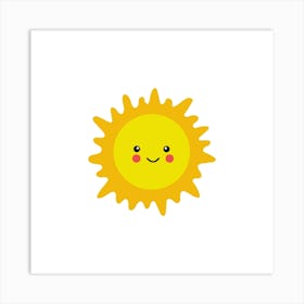 Cute sun printable art, smile sun print for Kids room, Sun poster, Kids playroom poster, Nursery sun wall art Downloadable file 4 Art Print