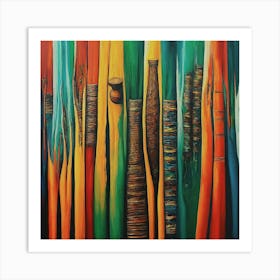 Colorful Sticks Art Print