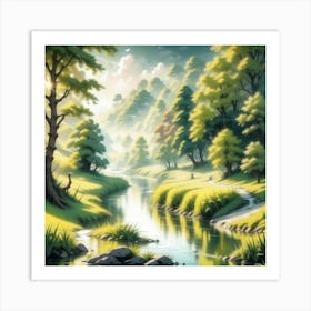 River In The Forest 66 Art Print