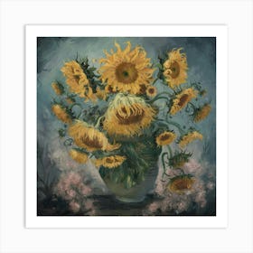 Sunflowers In A Vase 1 Art Print