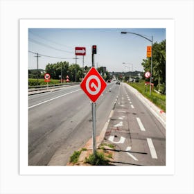 Road Sign 1 Art Print