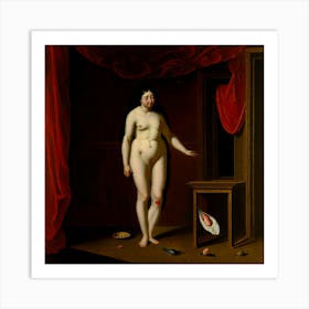 Naked woman In a room - Alexis Nudea Art Print