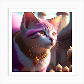 Pink Cat 4 Art Print