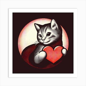 Valentine'S Day Cat 3 Art Print