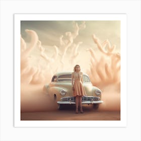 Woman In A Car 2 Art Print