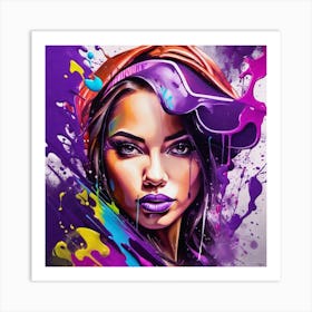  Splatters Girl Art Print