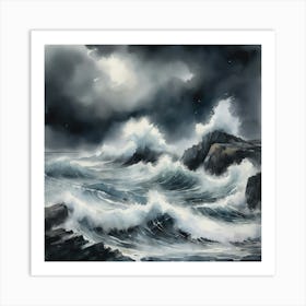 Stormy Sea art print 1 Art Print