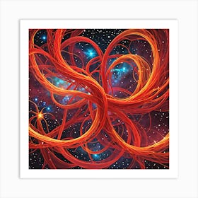 Red Swirls In Space Art Print