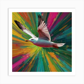 Seagull In Flight Art Print