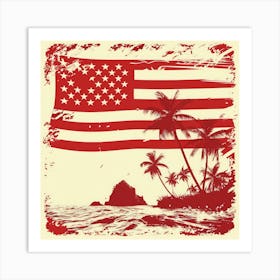Retro American Flag Art Print