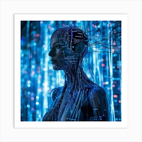 An Avant Garde Representation Of An Advanced Cyber Intelligence System Entwined With Concepts Of Me Art Print