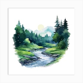 Watercolor Landscape 5 Art Print