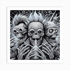 Skeletons 2 Art Print