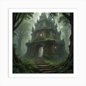 Fairytale Castle In The Forest Art Print