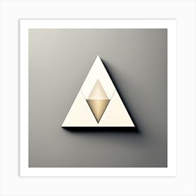 Triangle On A Gray Background Art Print