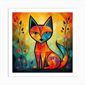 Colorful Cat 7 Art Print