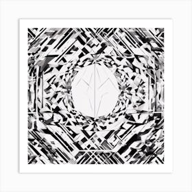 Abstract Geometric Patterns In Monochrome 2 Art Print