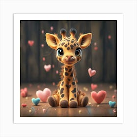 Cute Giraffe 1 Art Print