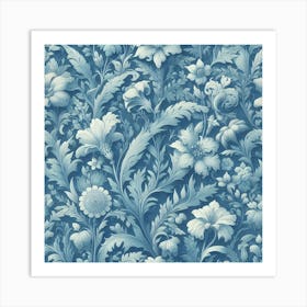 Blue Floral Art Print