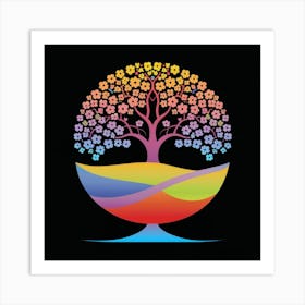 Rainbow Tree Art Print