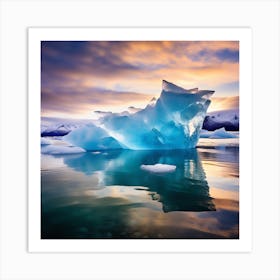 Iceberg At Sunset 7 Art Print