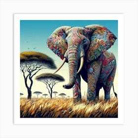 Illustration Elephant 3 Art Print