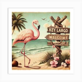 Key Largo Welcome Sign Art Print