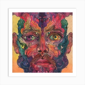 Psychedelic Face 1 Art Print